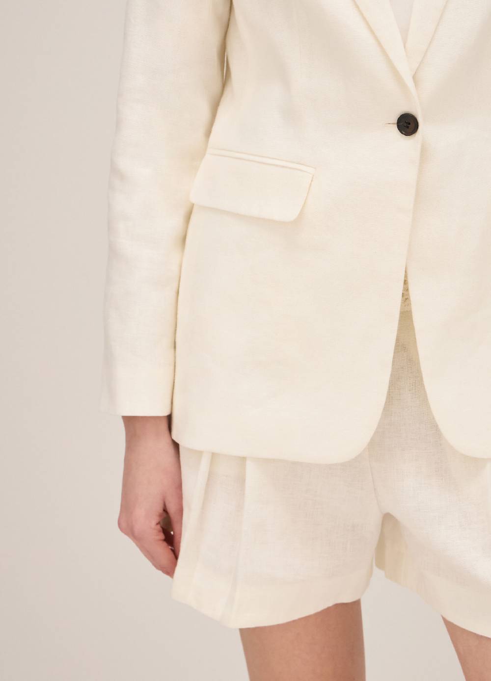 LES COPAINSBlazer in lino con bottone singolo Duty-free