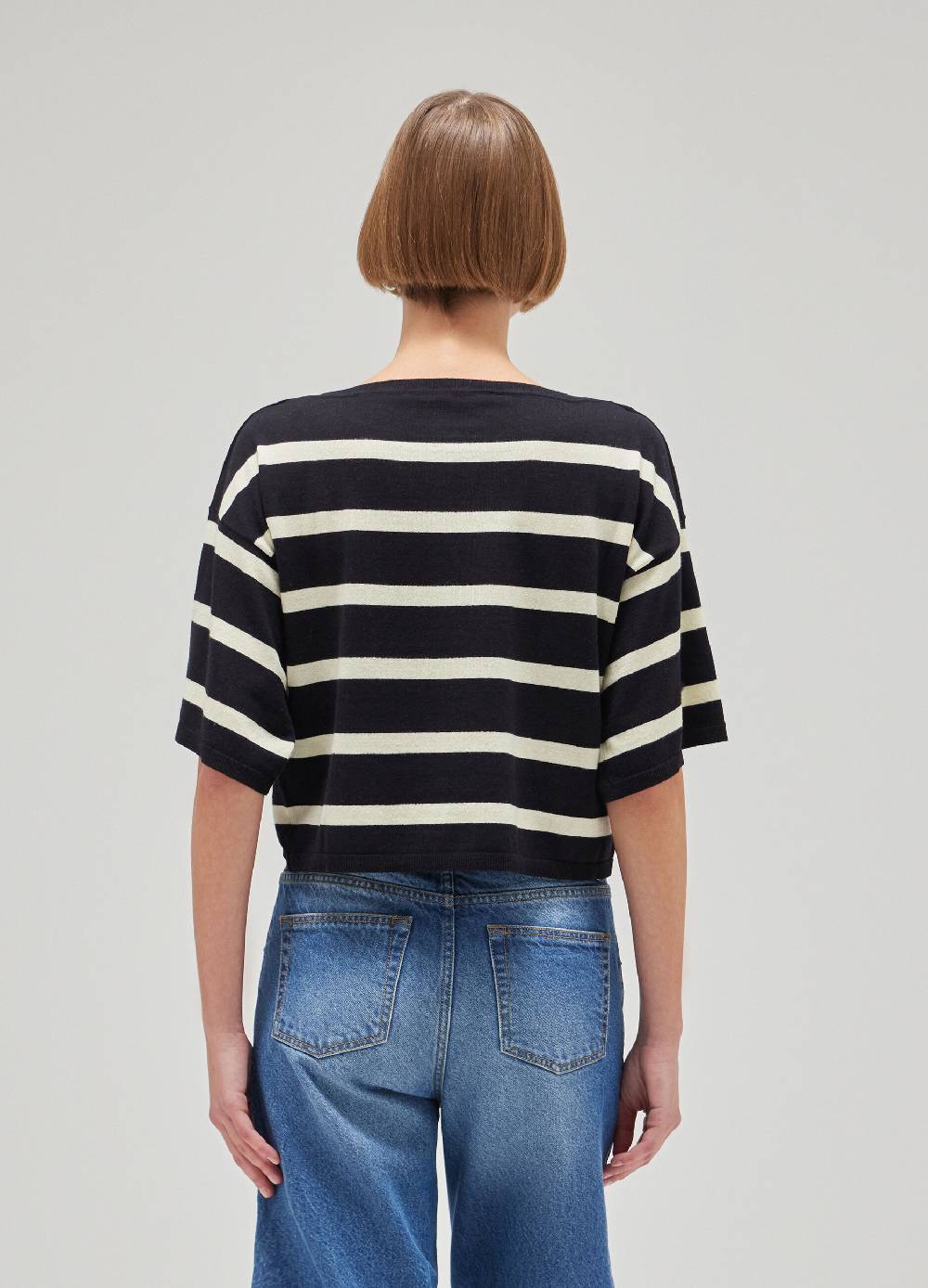 LES COPAINSMaglia tricot in seta e cotone a righe Affare Del Giorno