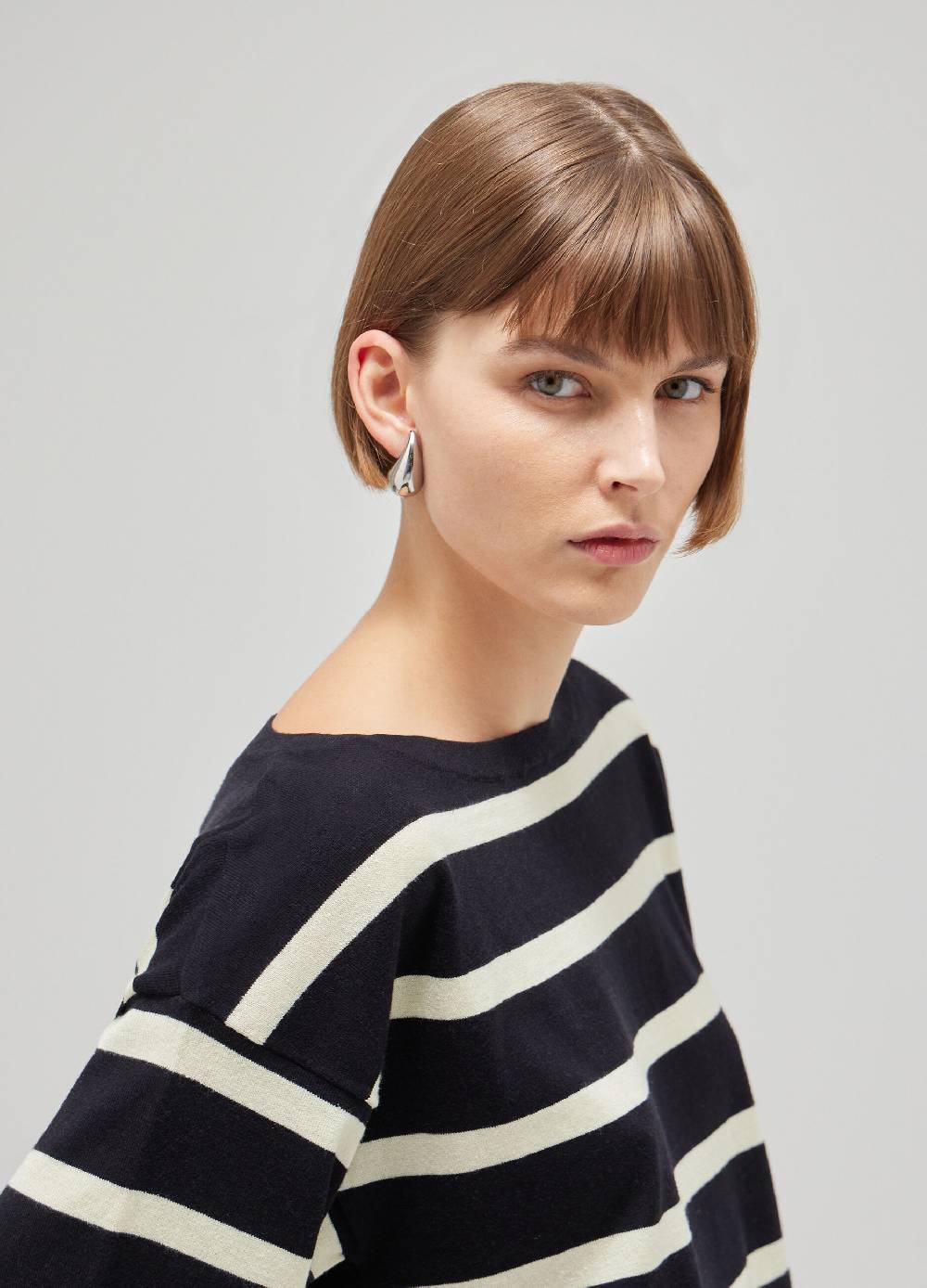 LES COPAINSMaglia tricot in seta e cotone a righe Affare Del Giorno