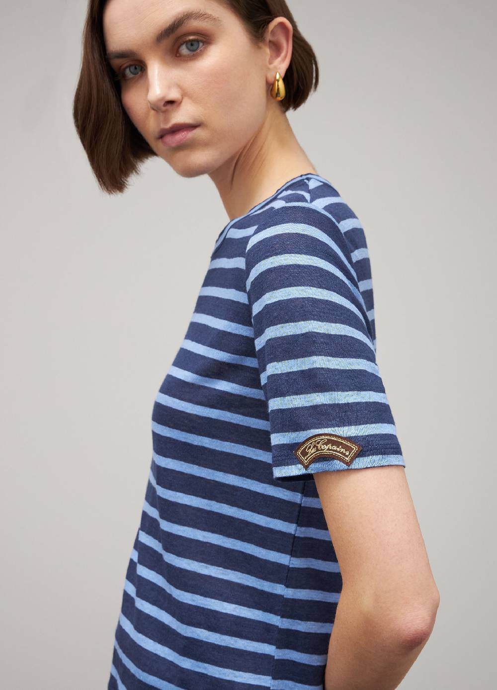 LES COPAINST-shirt a righe in lino Novità