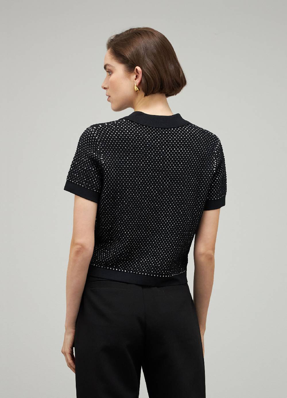 LES COPAINSMaglia tricot a maniche corte jacquard Offerta