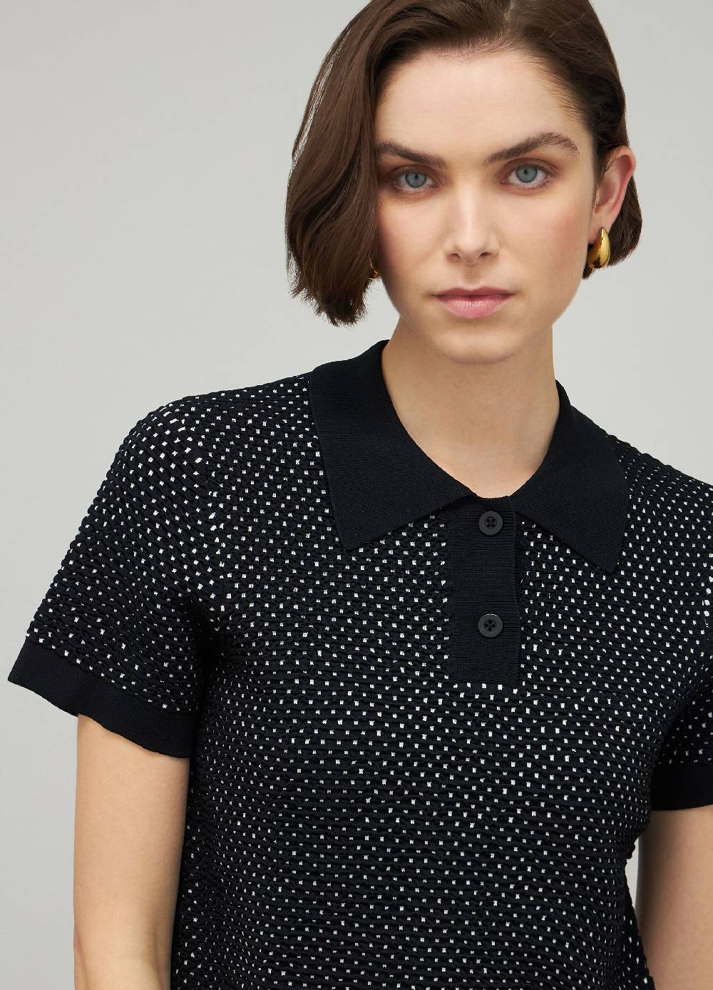 LES COPAINSMaglia tricot a maniche corte jacquard Offerta