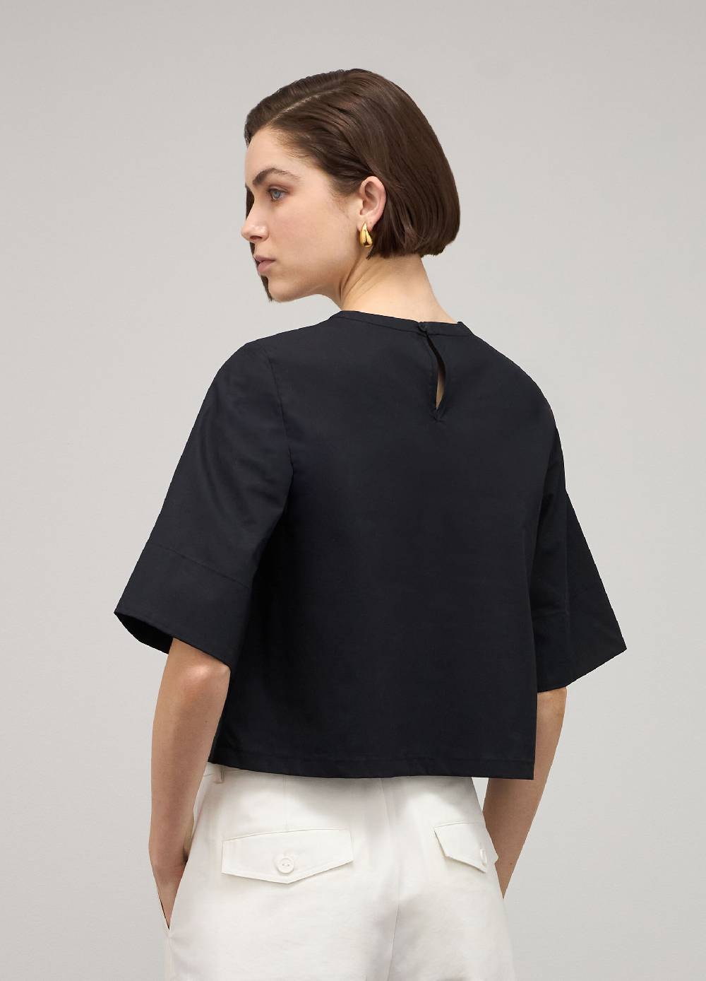 LES COPAINSBlusa in cotone con maniche a tre quarti Economico