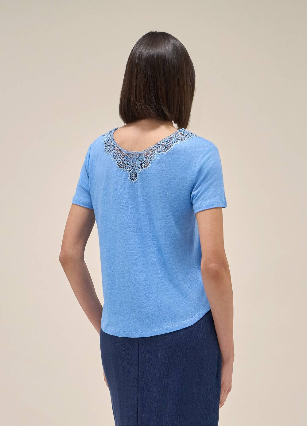 LES COPAINST-shirt a maniche corte in lino In Vendita