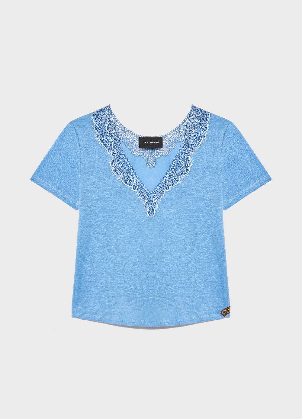 LES COPAINST-shirt a maniche corte in lino In Vendita