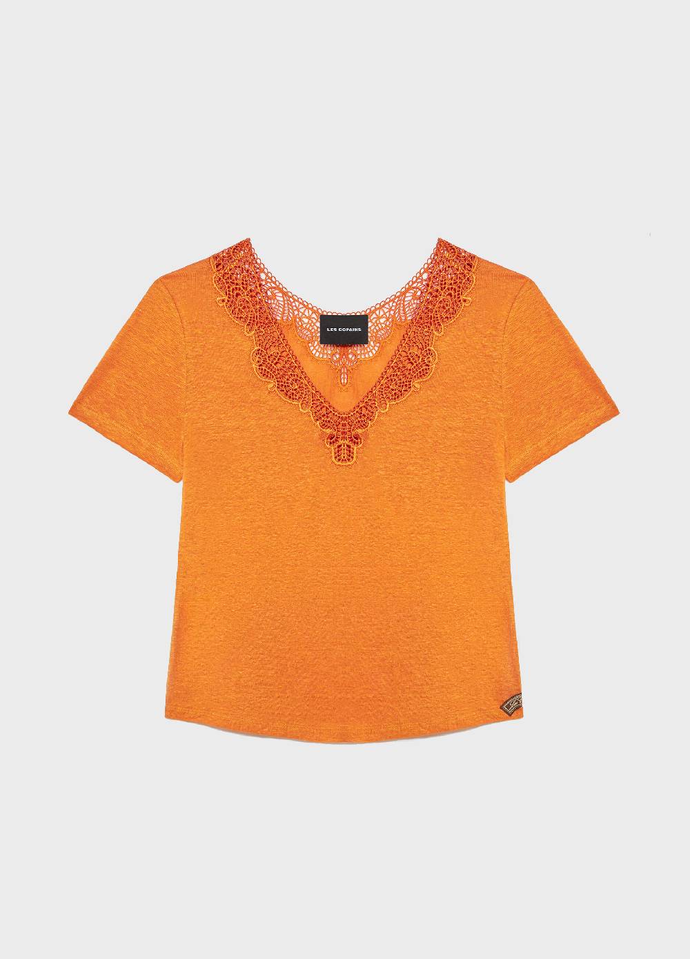 LES COPAINST-shirt a maniche corte in lino Vendita Calda