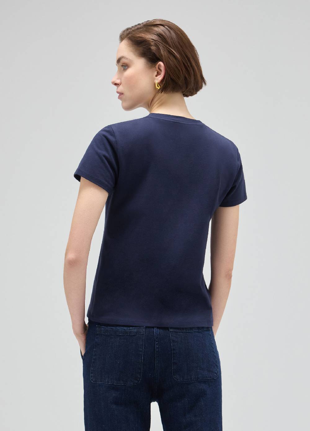 LES COPAINST-shirt a mezza manica in cotone stretch Vendita Economica