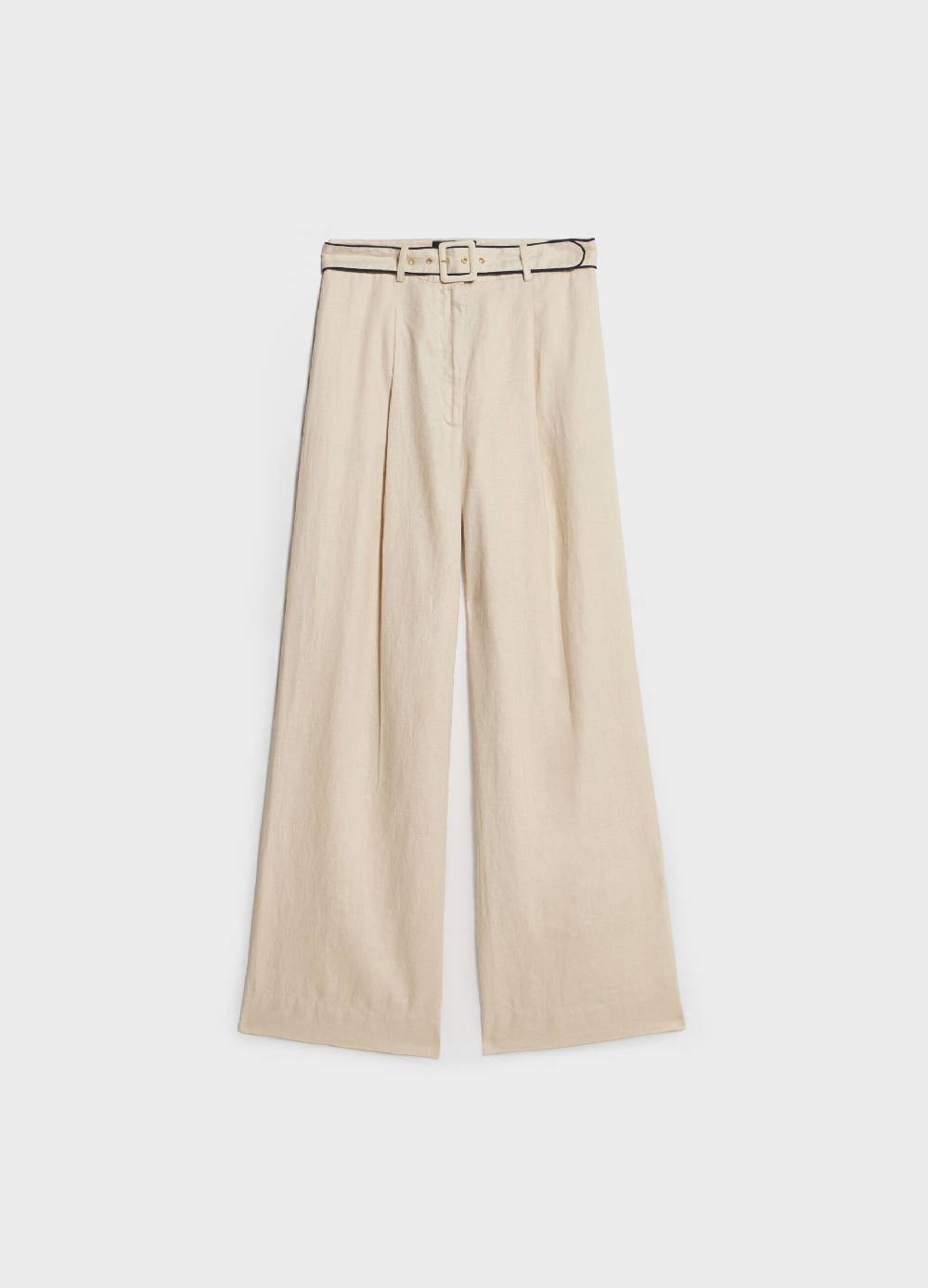 LES COPAINSPantaloni straight fit in lino Prezzo di fabbrica