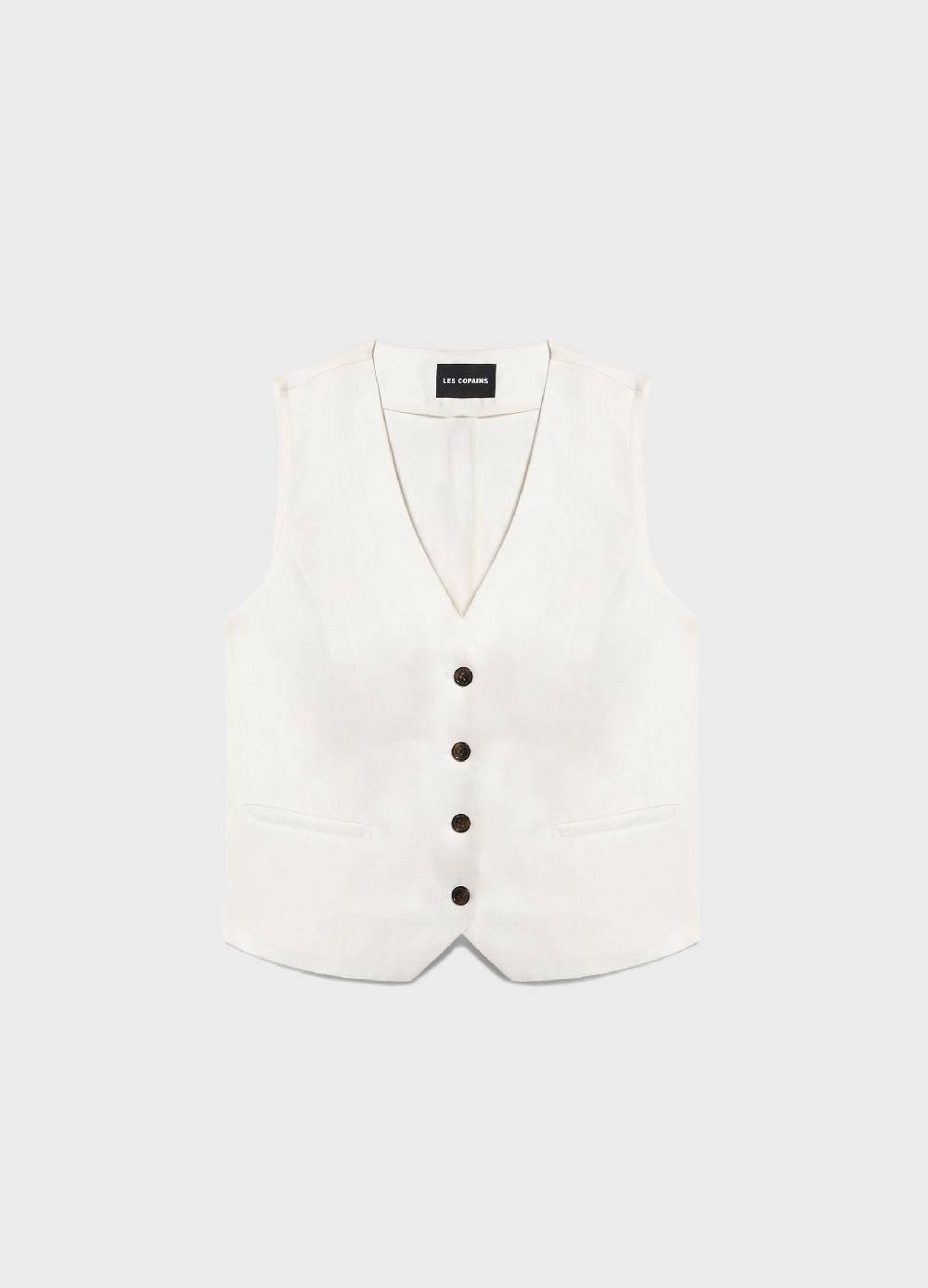 LES COPAINSGilet in puro lino Grande vendita