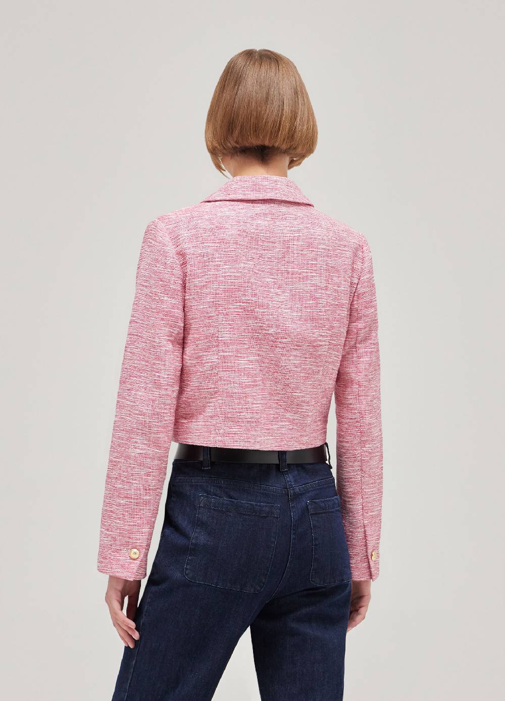 LES COPAINSBlazer cropped effetto tweed Offerta Pasqua