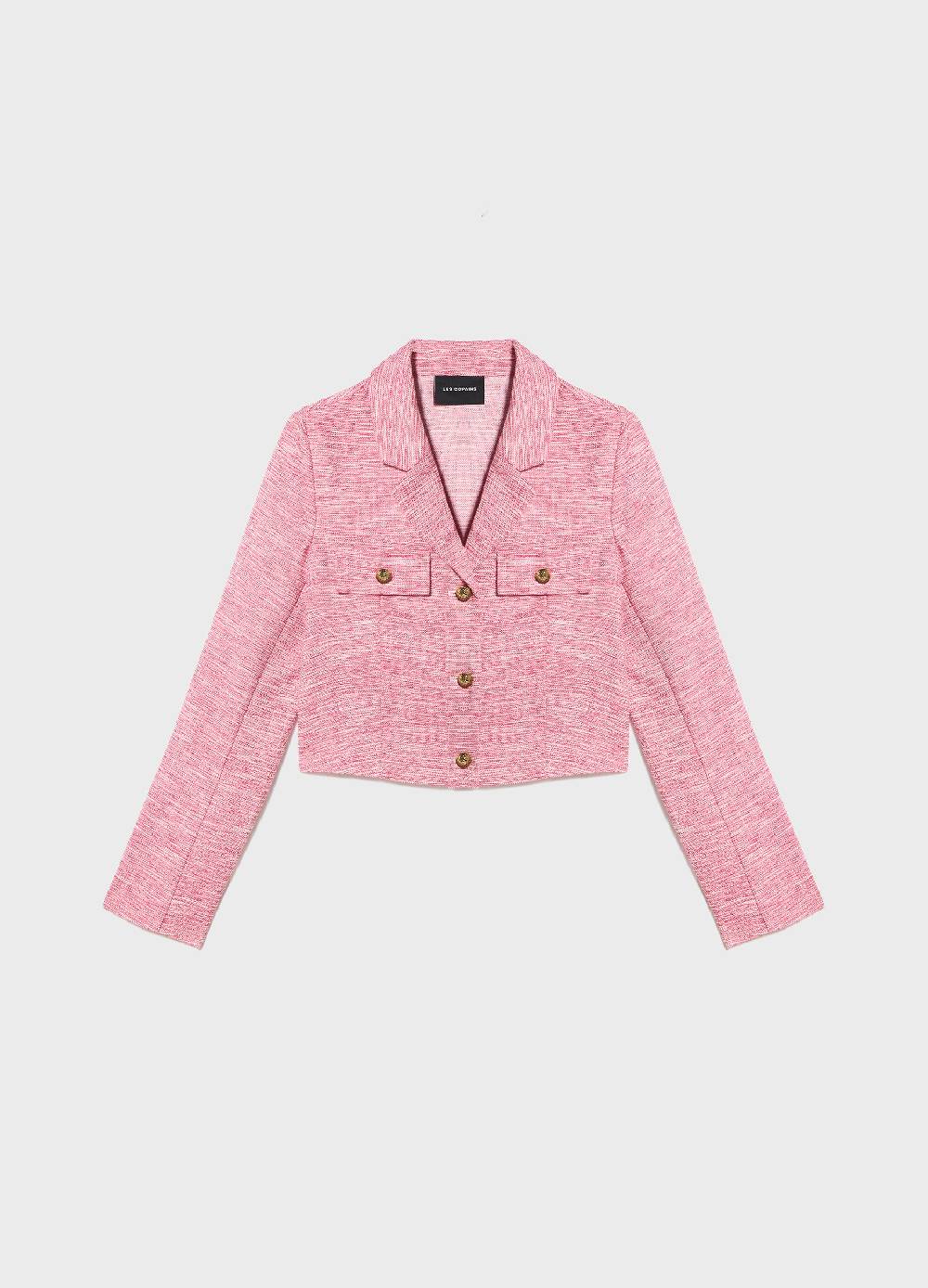 LES COPAINSBlazer cropped effetto tweed Offerta Pasqua