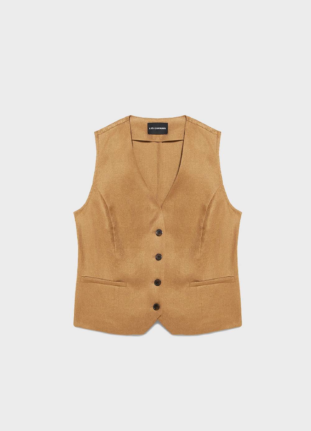 LES COPAINSGilet in puro lino Grandi sconti