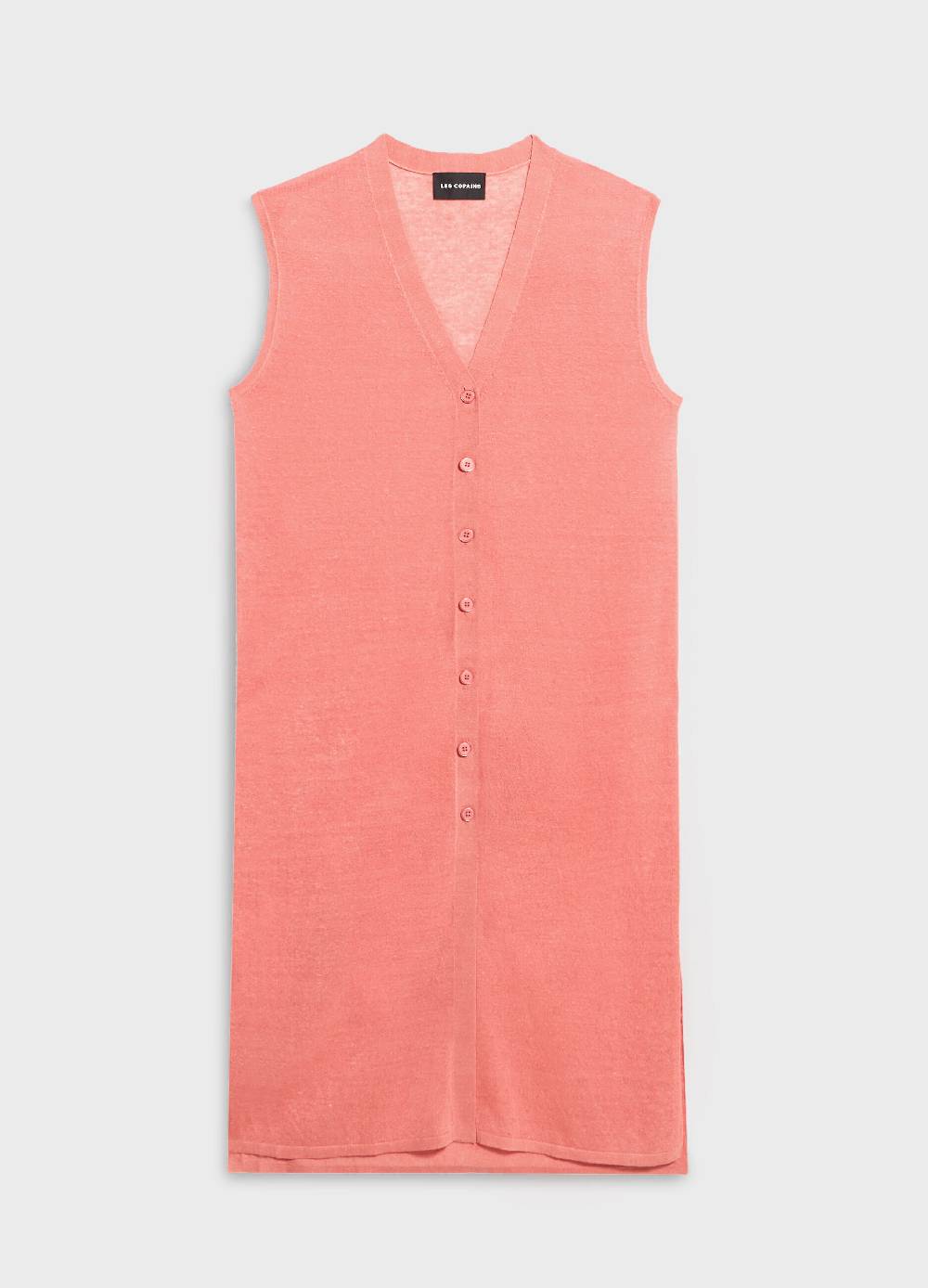 LES COPAINSGilet lungo tricot in misto lino Prezzo basso