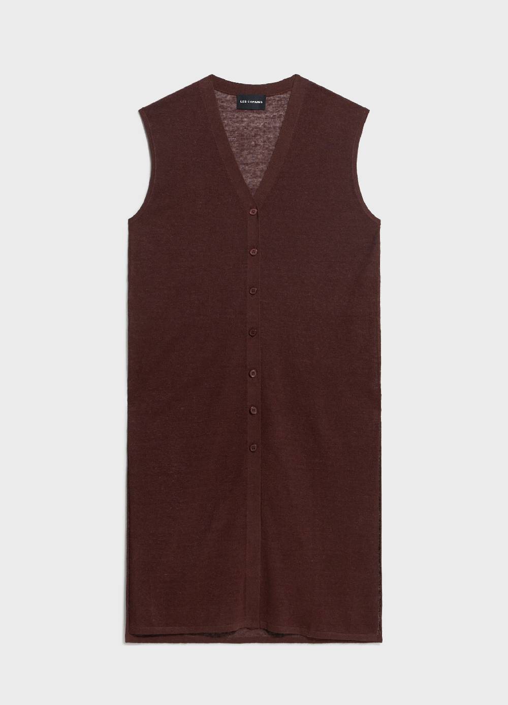 LES COPAINSGilet lungo tricot in misto lino Super Saving Price
