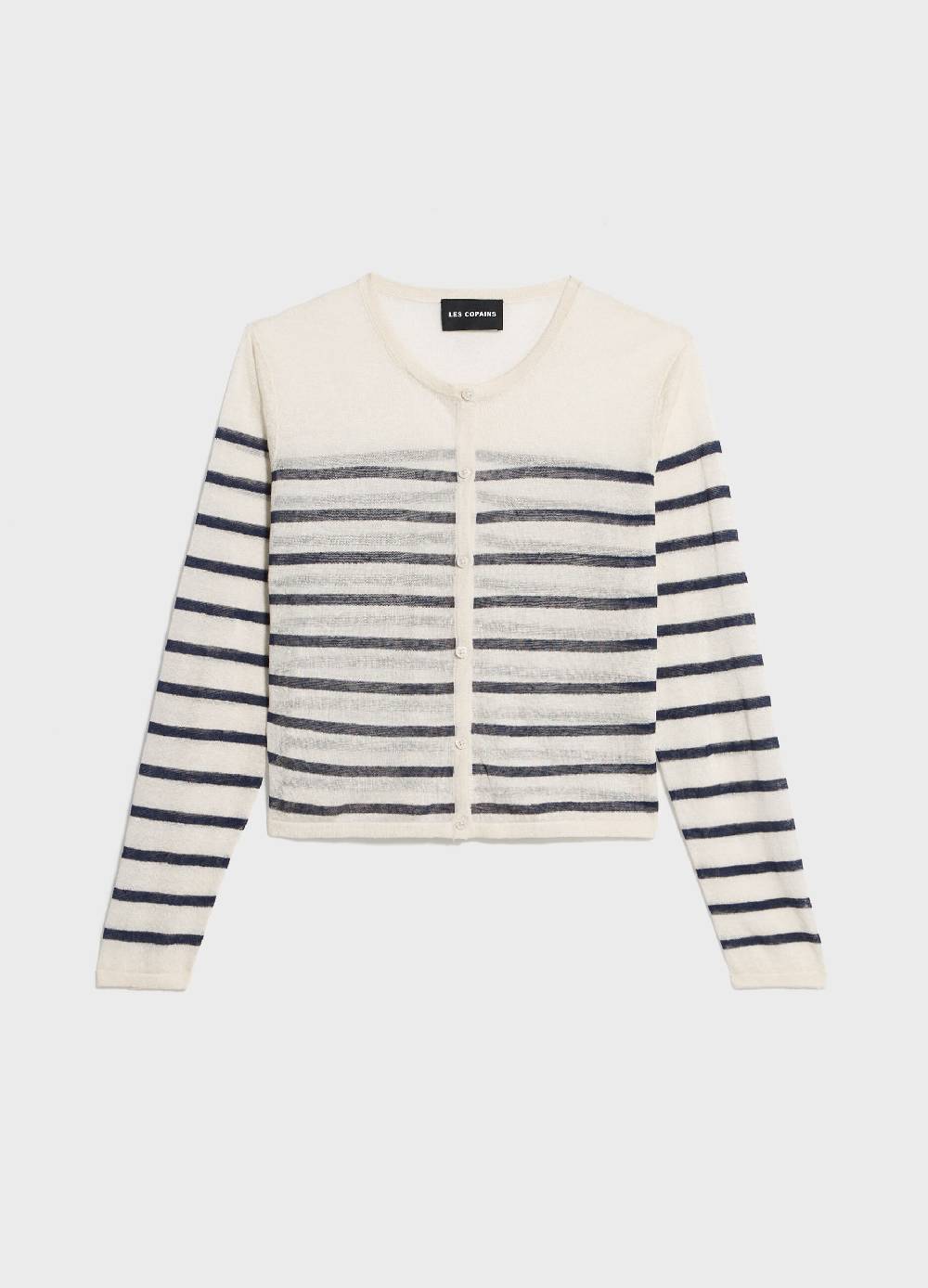 LES COPAINSCardigan tricot a righe misto lino Fino al 65% di sconto