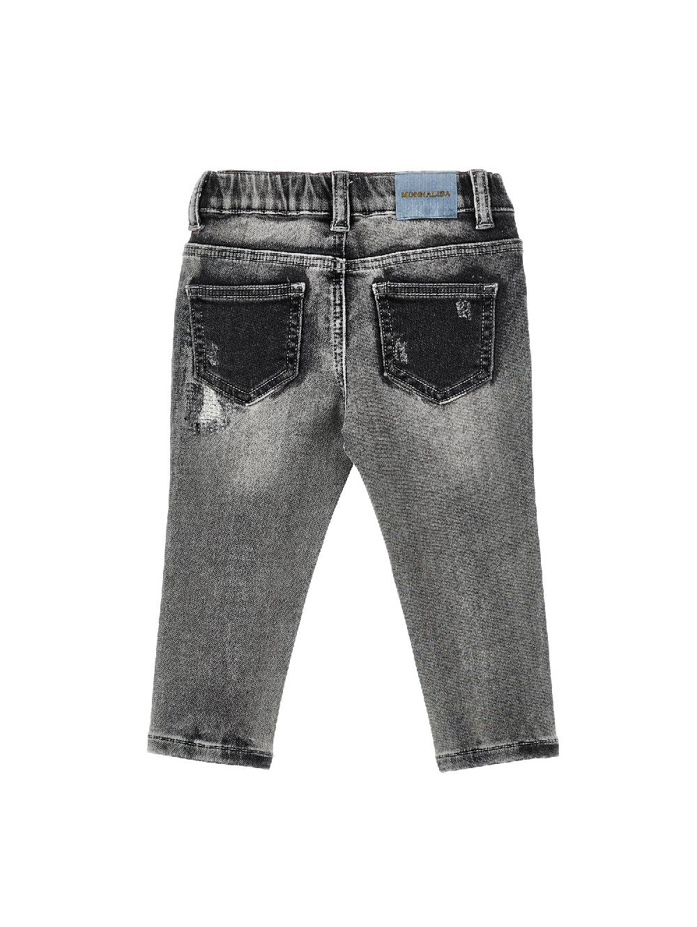 Monnalisa Pantaloni denim con ricami Offerte stagionali