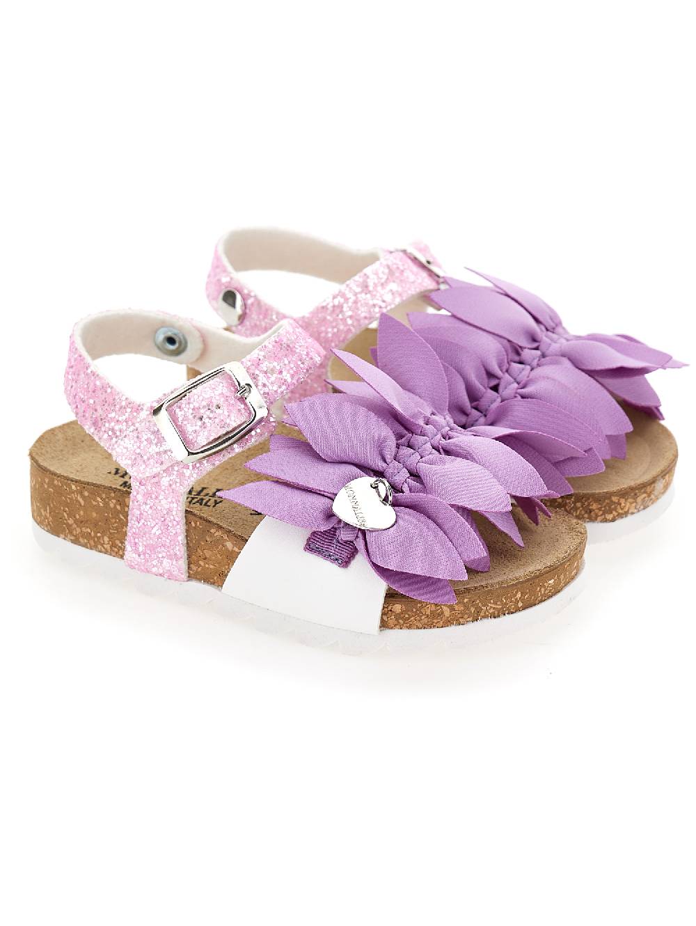 Monnalisa Sandali glitter con fiori Fino Al -60%
