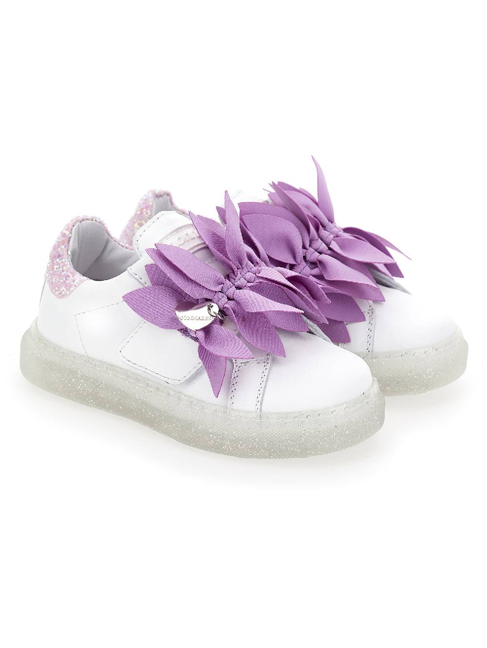 Monnalisa Sneakers pelle con petali Sottocosto