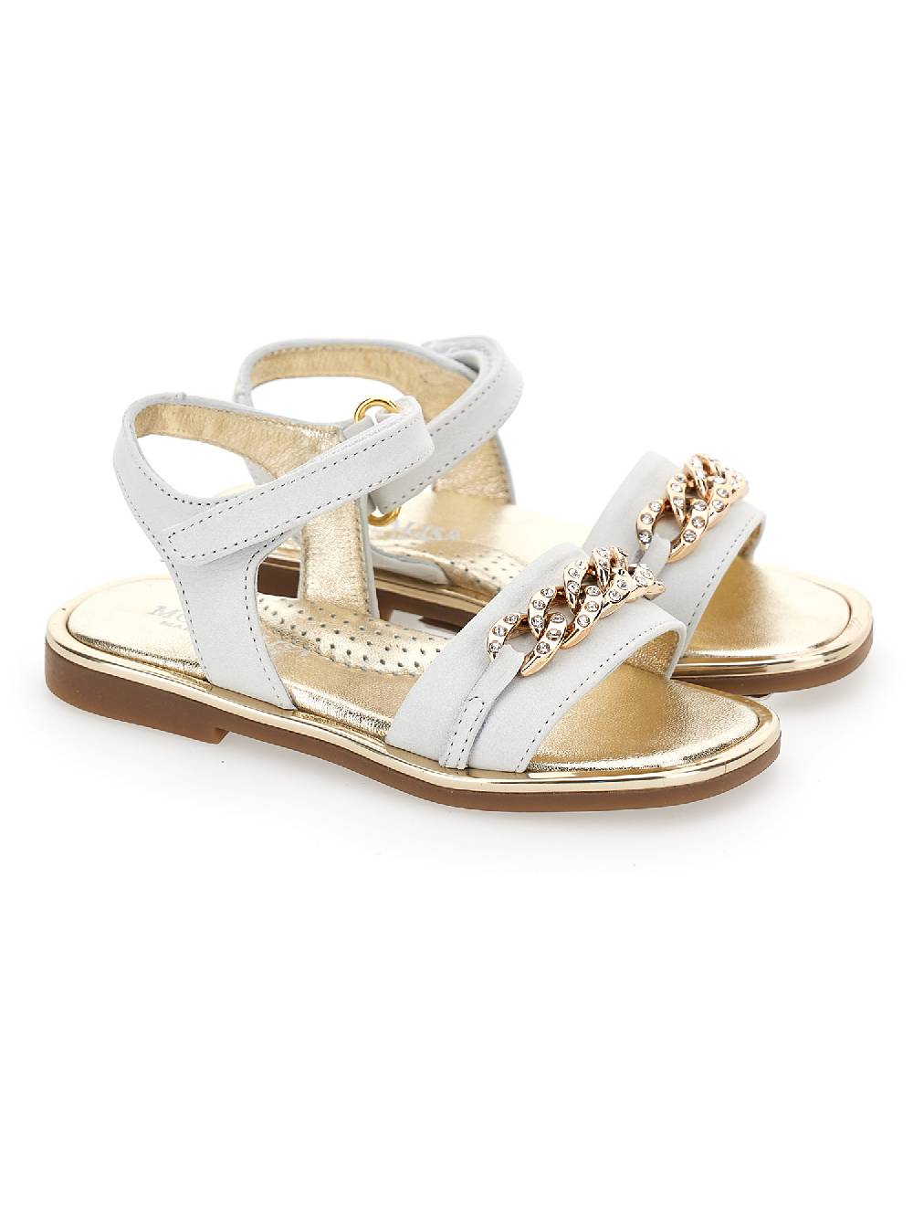 Monnalisa Sandali nappa con catena strass In Vendita