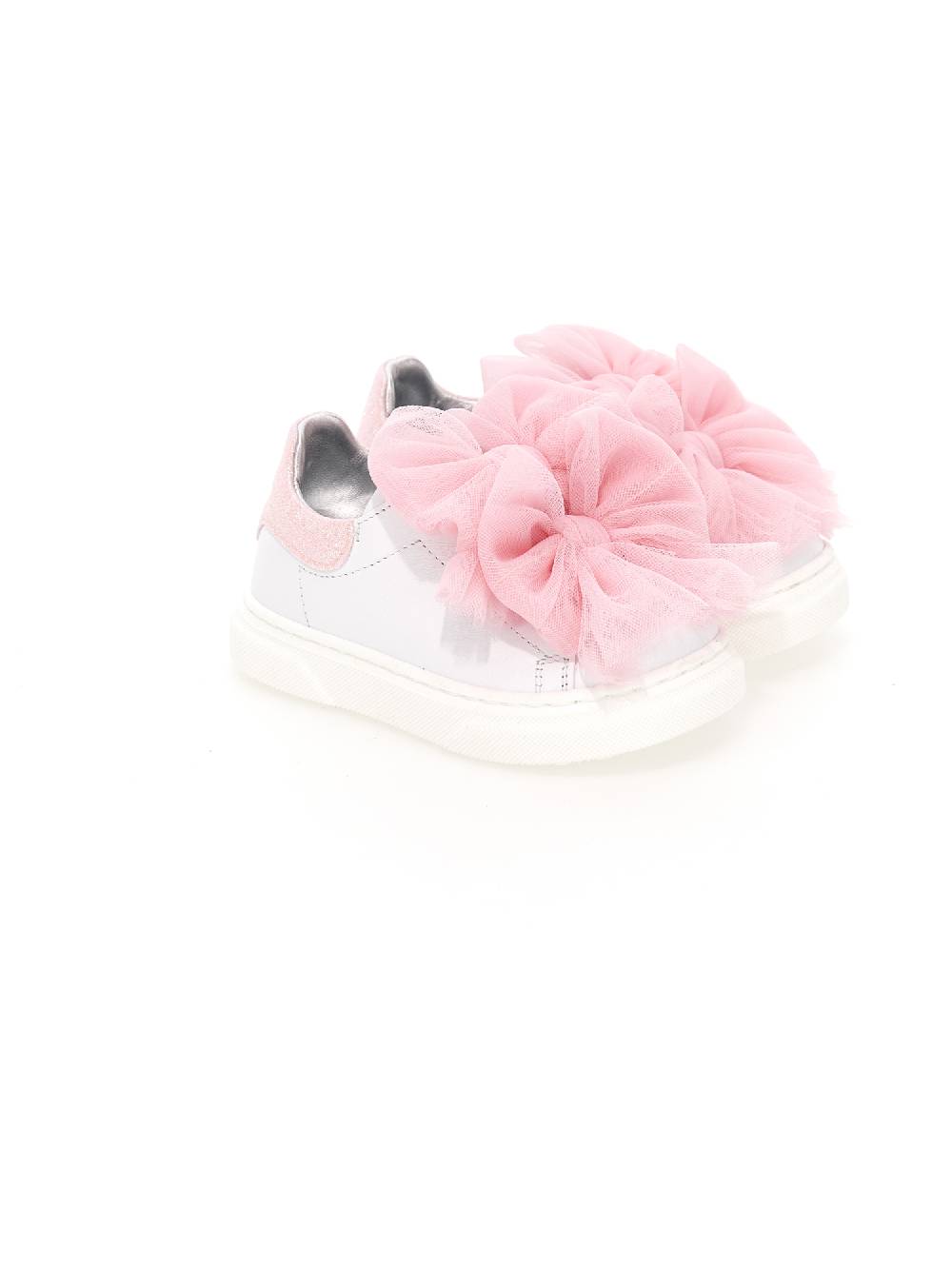 Monnalisa Sneakers pelle con fiocchi tulle Negozio