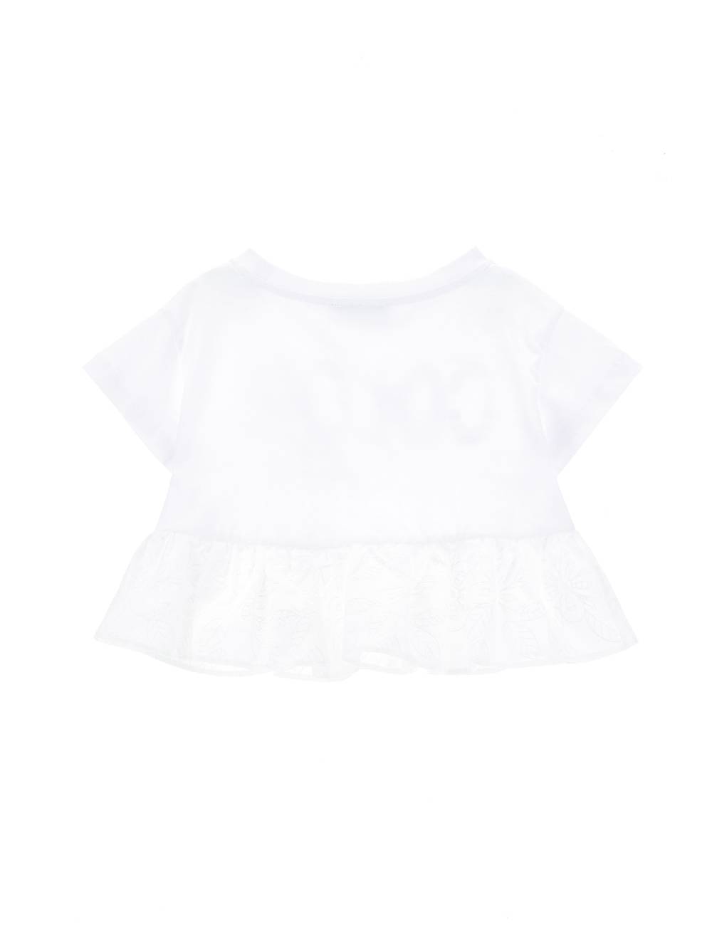 Monnalisa T-shirt con gala ricamata Sottocosto