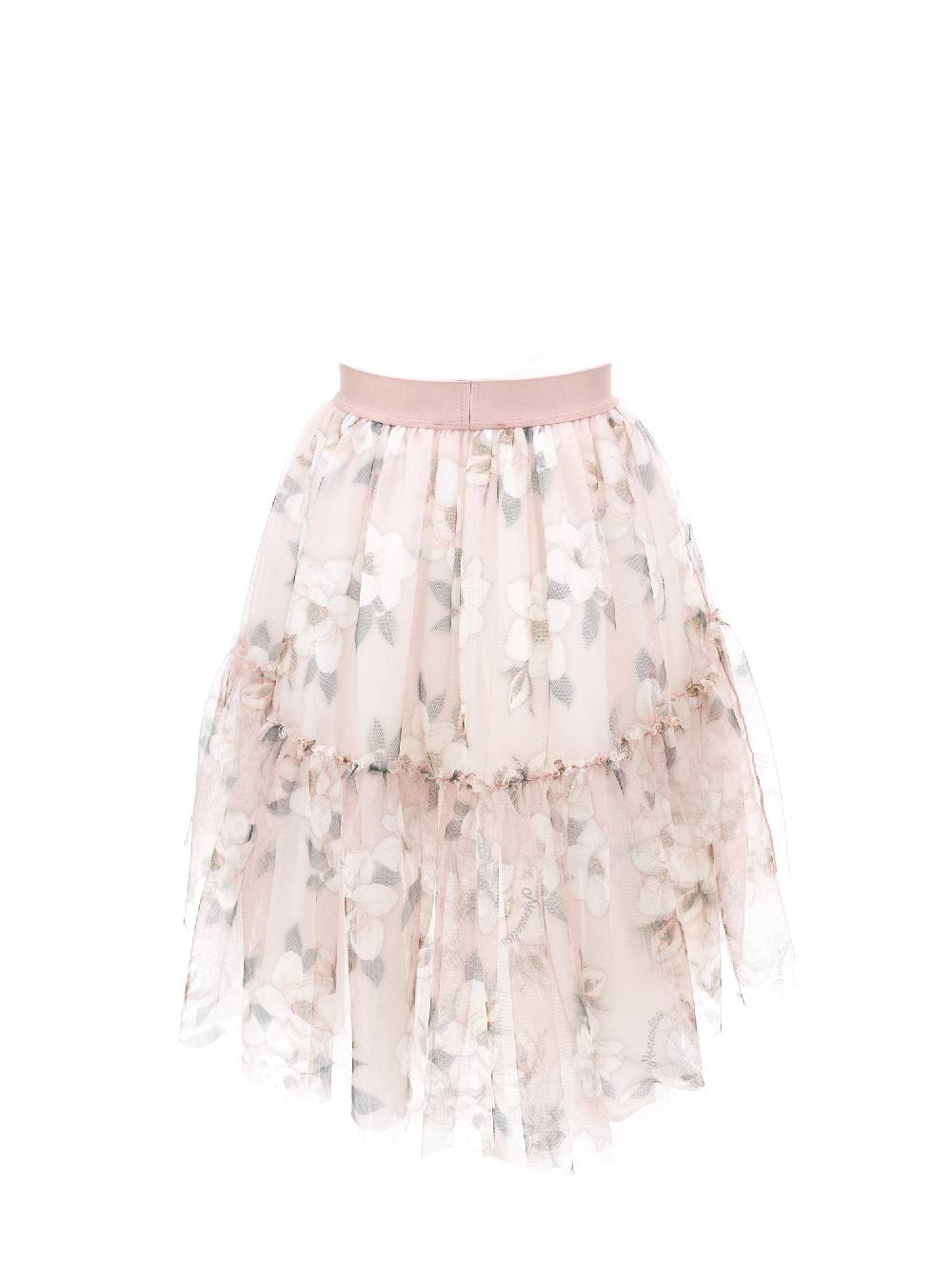 Monnalisa Gonna tulle stampa magnolia In Vendita