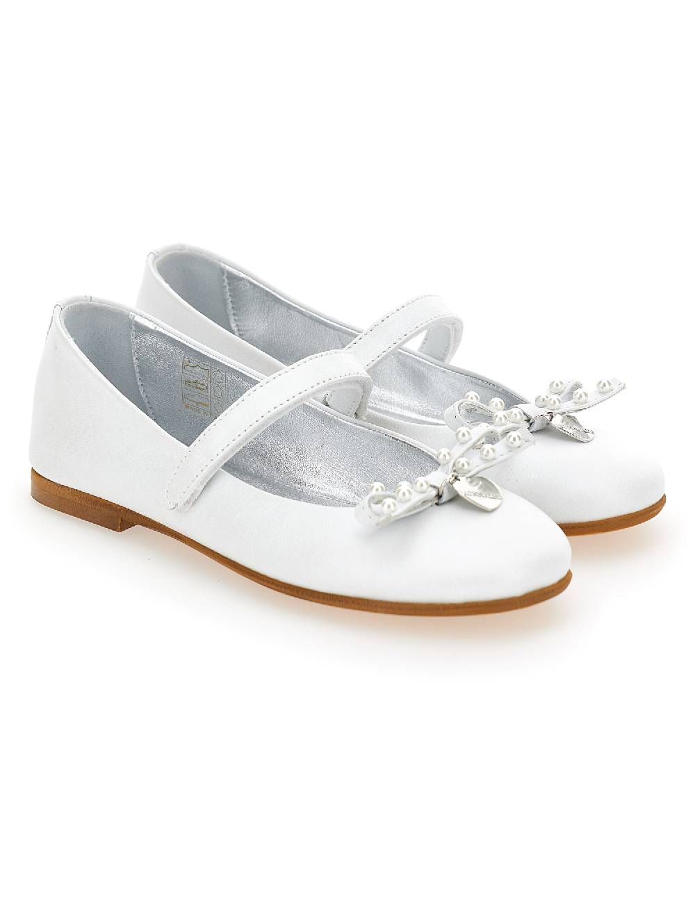 Monnalisa Ballerine in pelle perlata con fiocco Vendite Flash