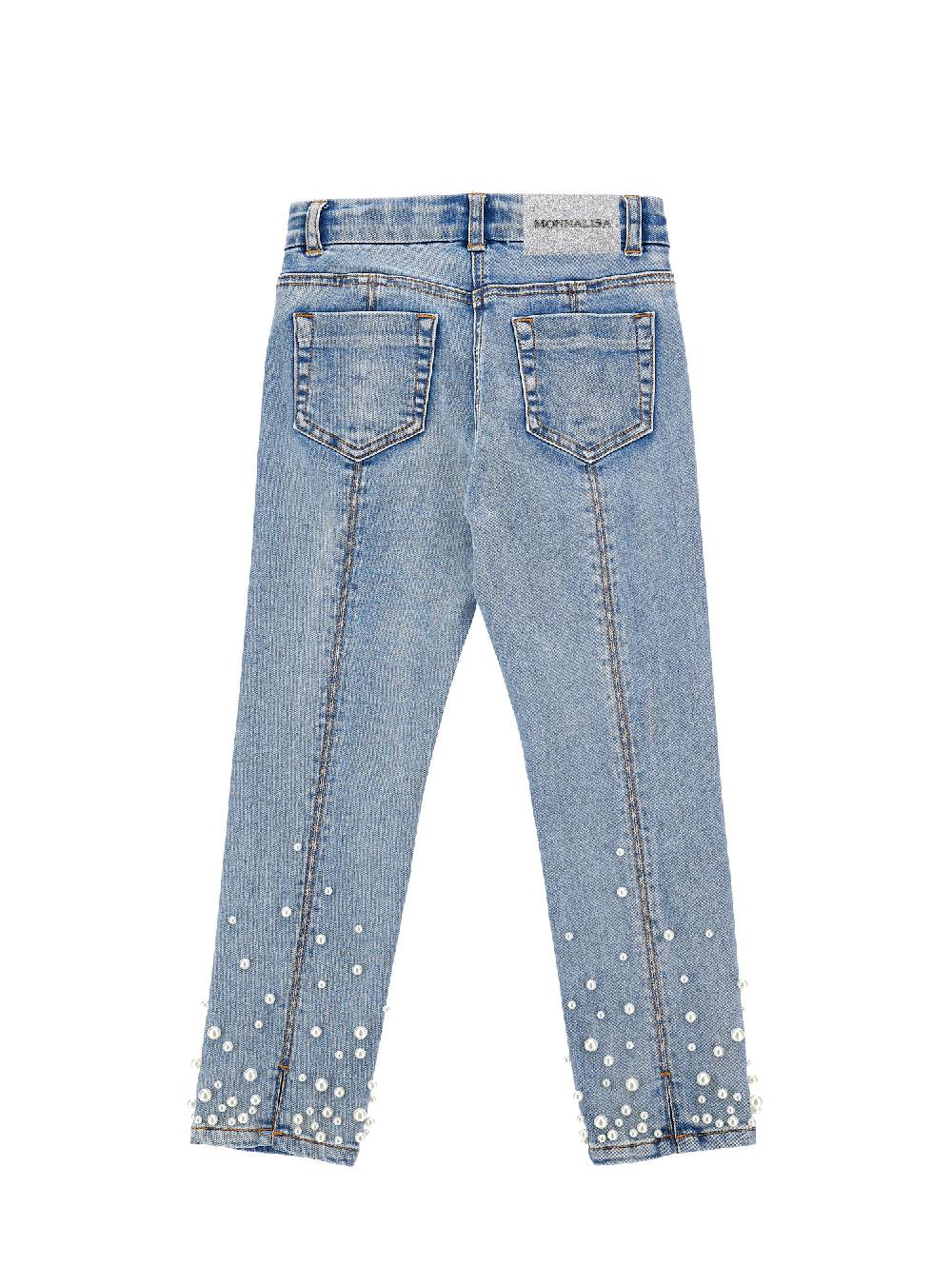 Monnalisa Jeans con perle degradè Nuova