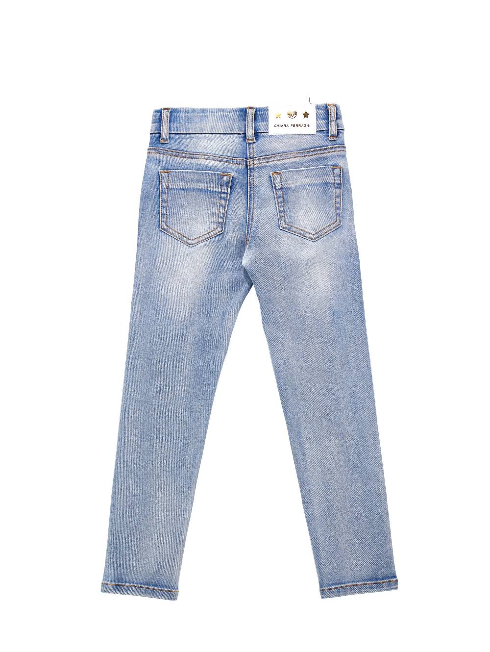 Monnalisa Jeans denim ricamo Logomania all over Novità