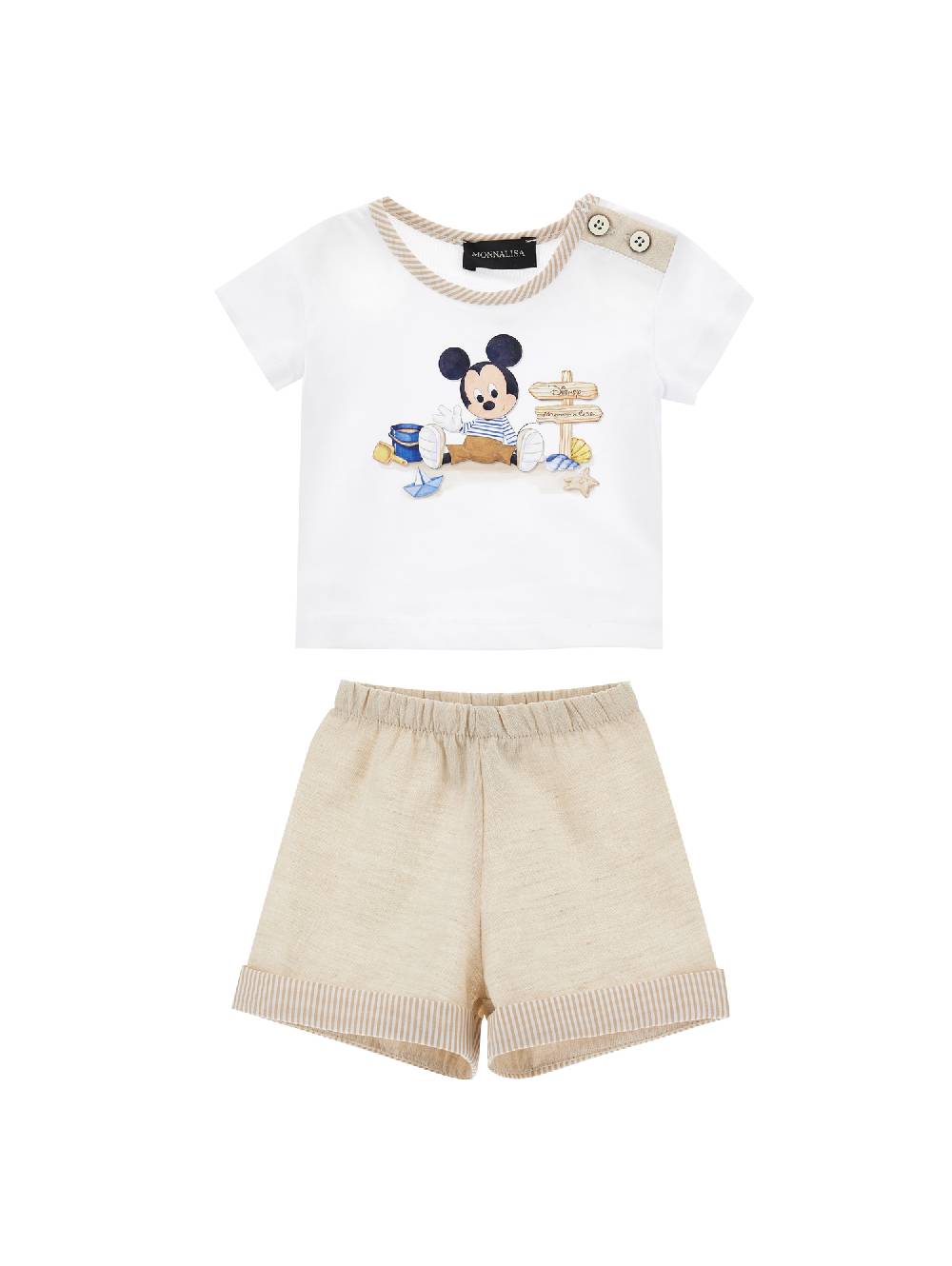 Monnalisa T shirt e bermuda Mickey, set neonato Presa