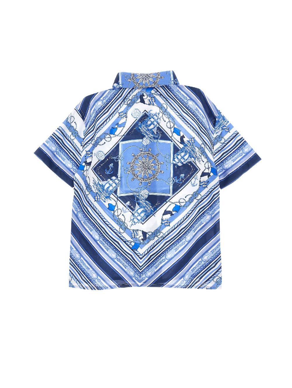 Monnalisa Camicia viscosa stampa marine Grande vendita