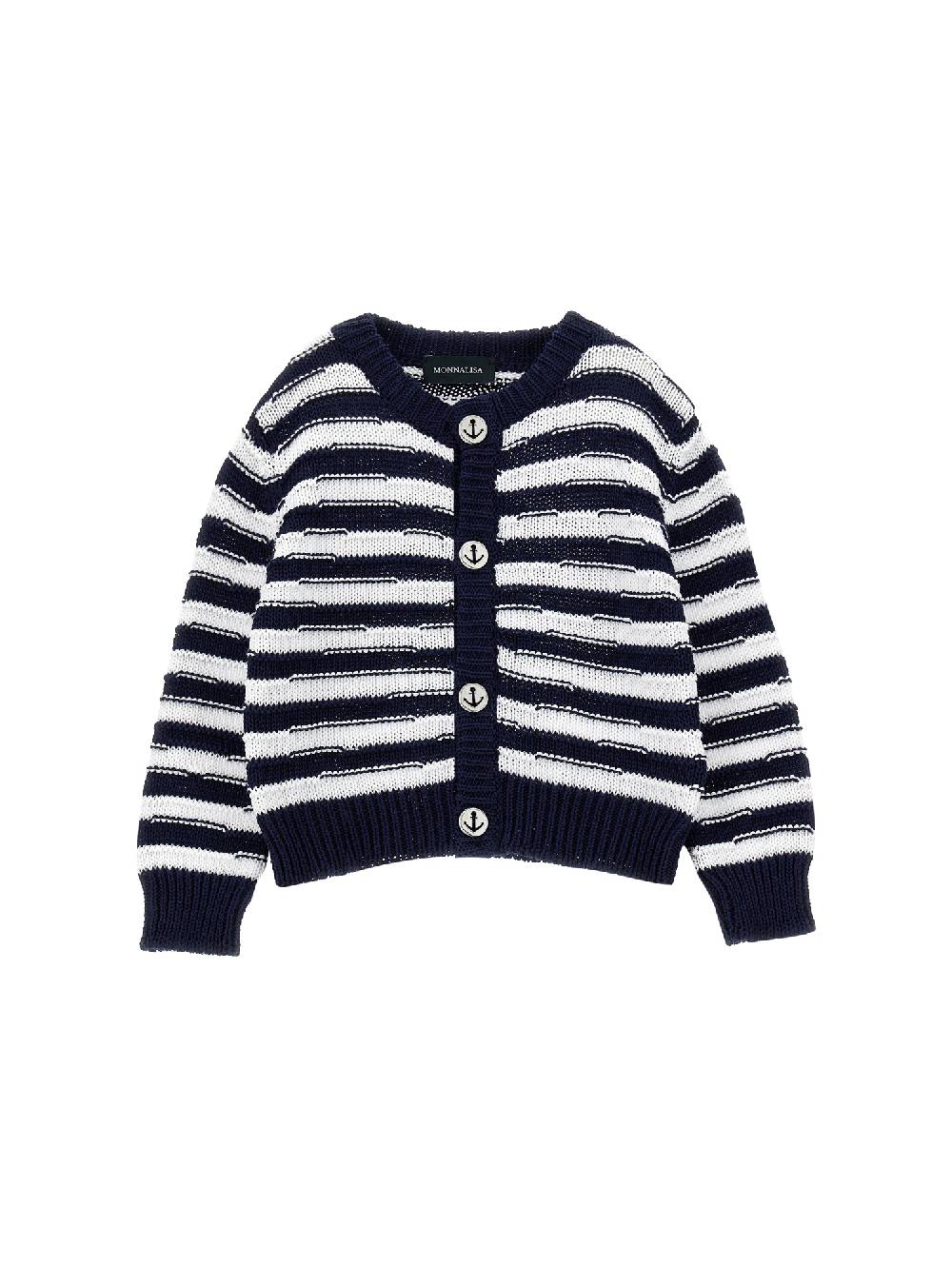 Monnalisa Cardigan a righe marina cotone Offerte esclusive