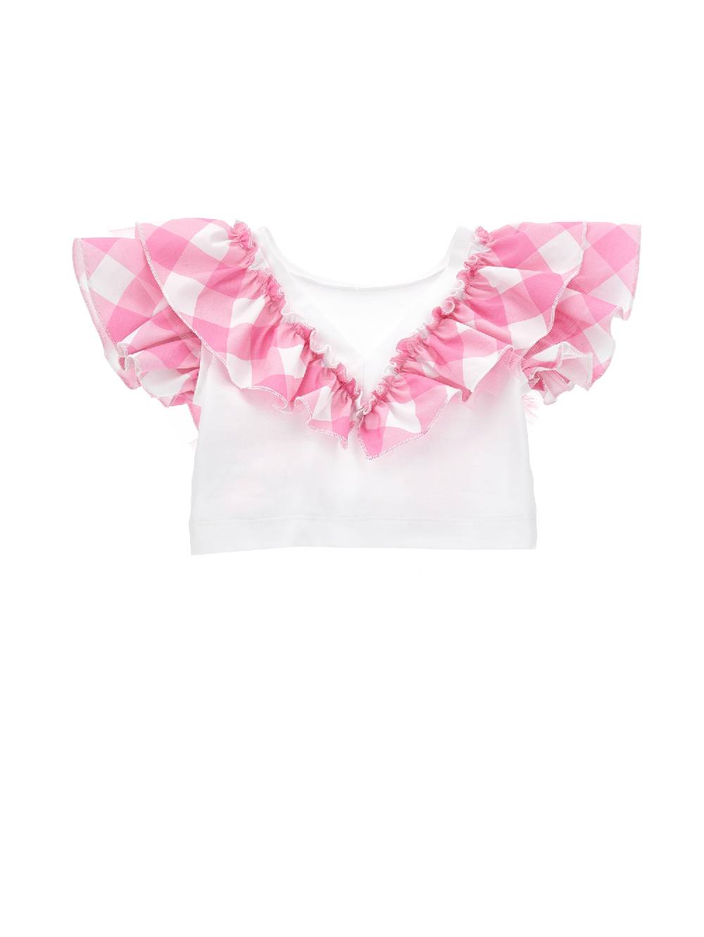Monnalisa T-shirt con rouche vichy Enormi risparmi