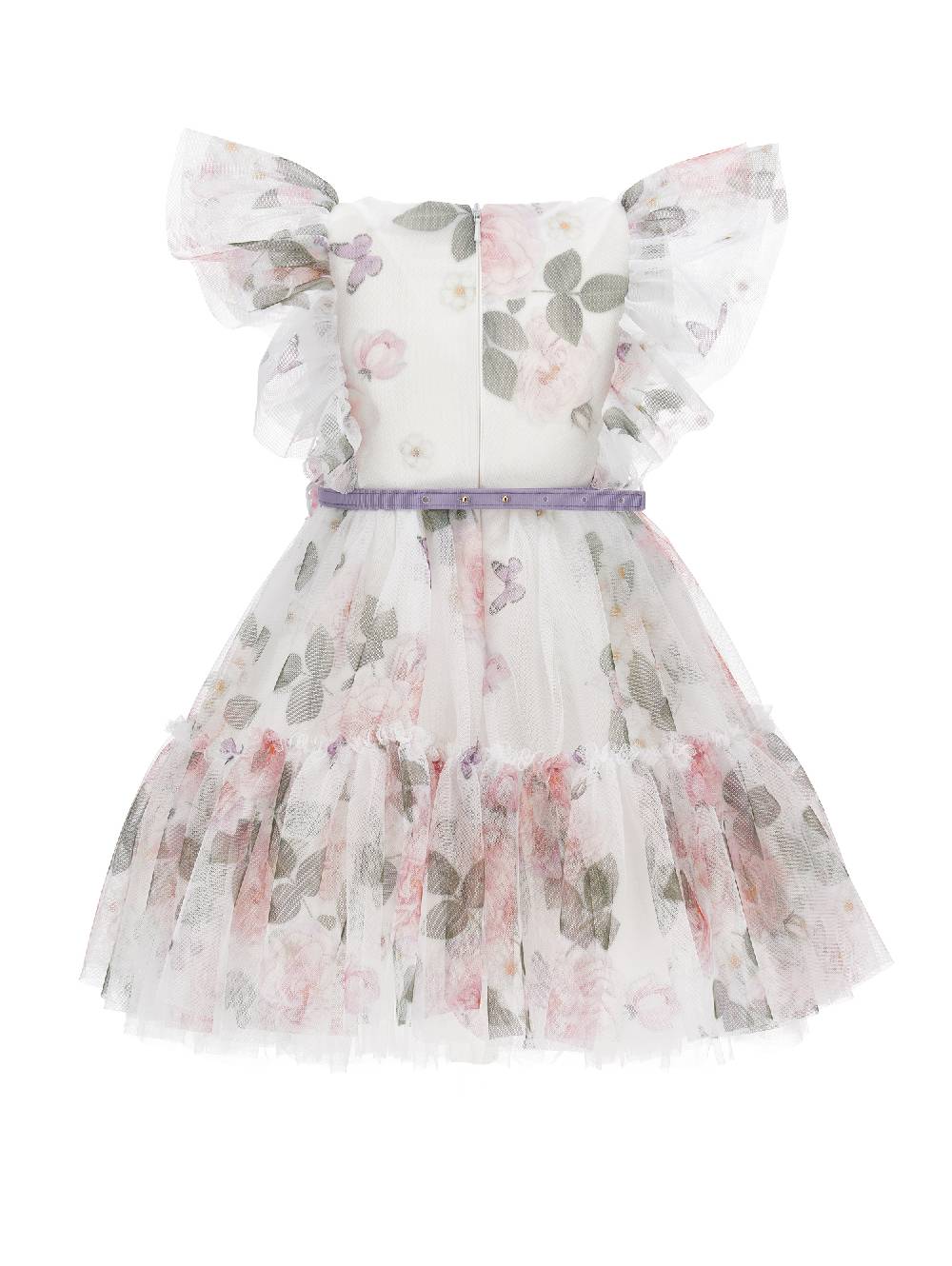 Monnalisa Abito tulle stampa rose Prezzo basso