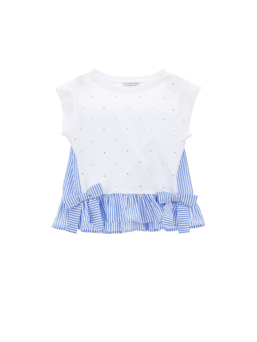 Monnalisa T-shirt con fiocchi e strass Promozione Limitata