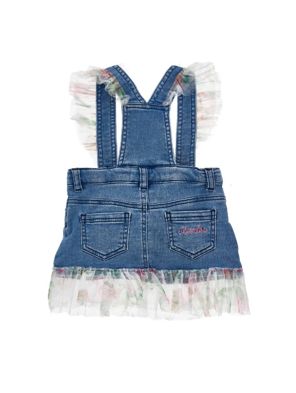 Monnalisa Salopette denim con ruches Acquista Ora