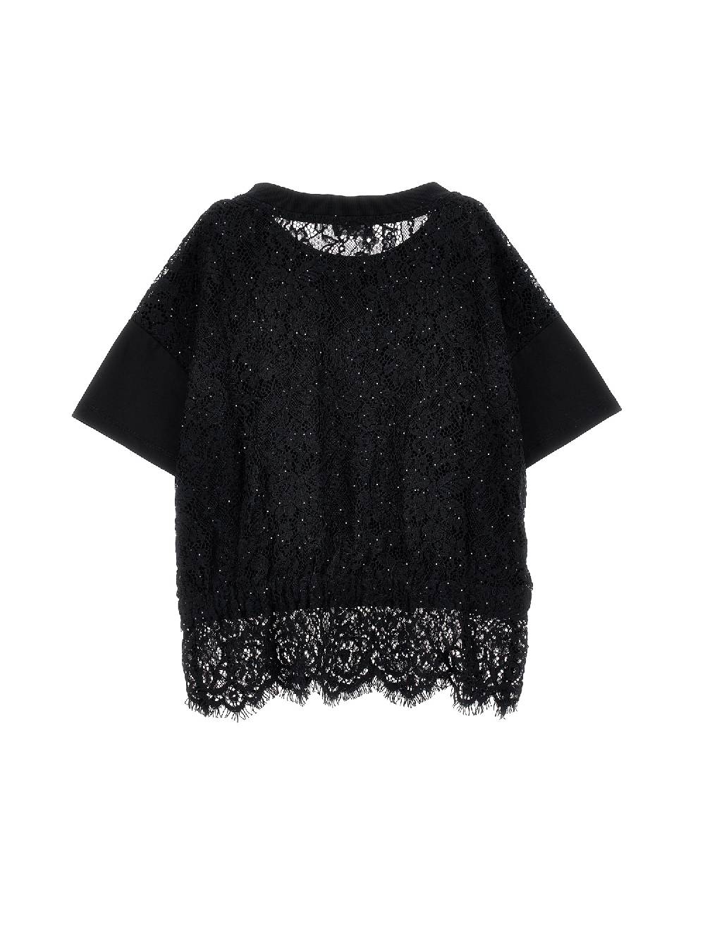 Monnalisa T-shirt cropped con pizzo Vendita
