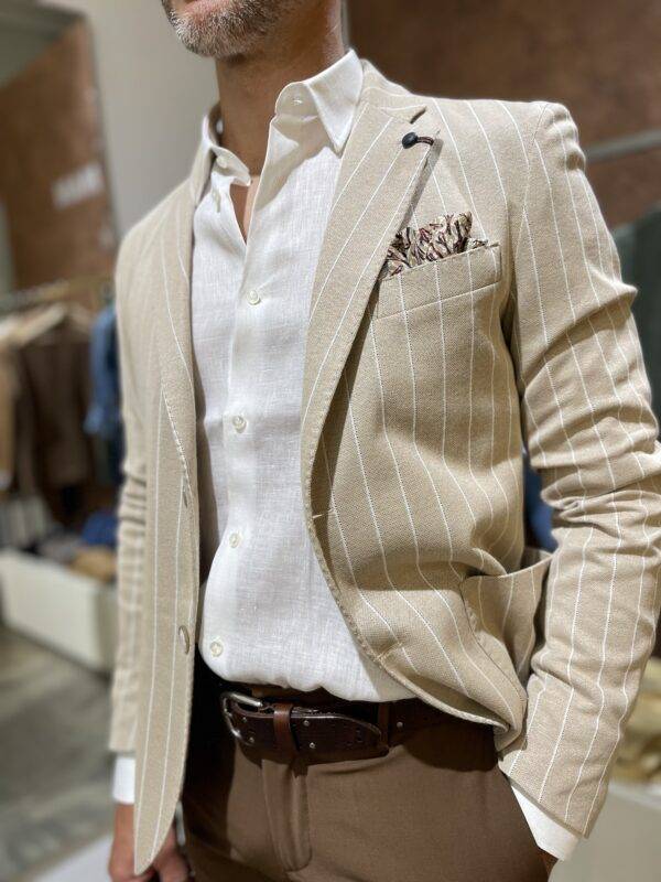 JCM Jey Coleman Giacca uomo elegante a righe Piero Giachi Outlet