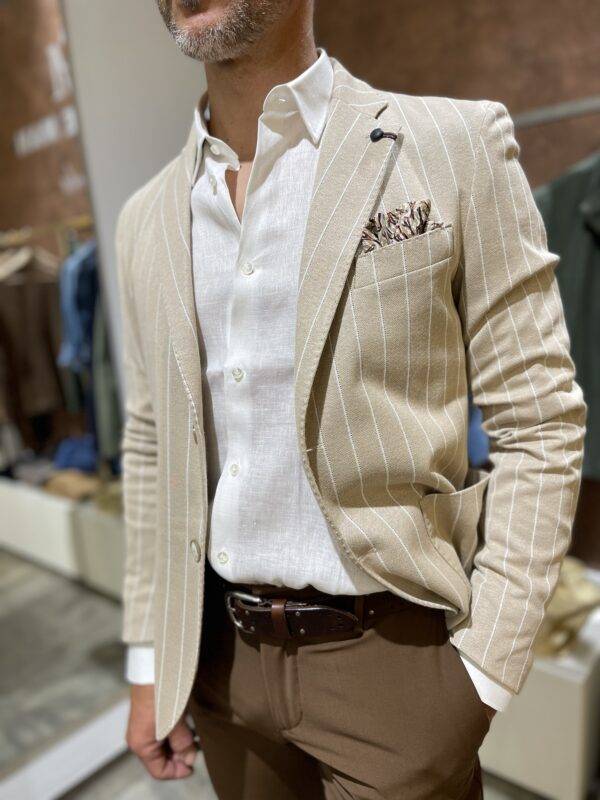 JCM Jey Coleman Giacca uomo elegante a righe Piero Giachi Outlet