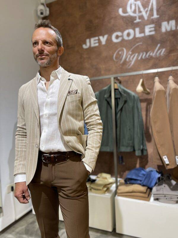 JCM Jey Coleman Giacca uomo elegante a righe Piero Giachi Outlet