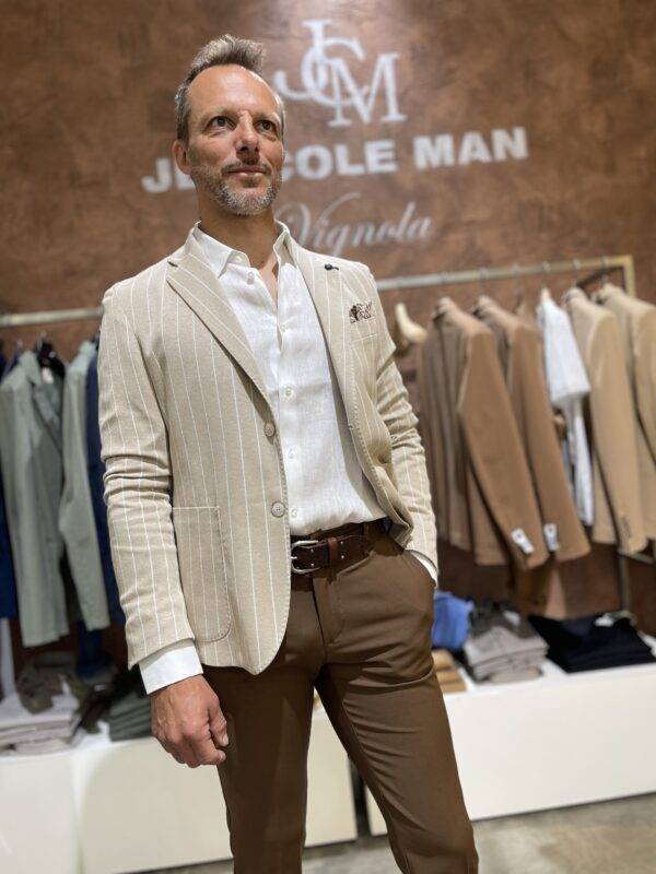 JCM Jey Coleman Giacca uomo elegante a righe Piero Giachi Outlet