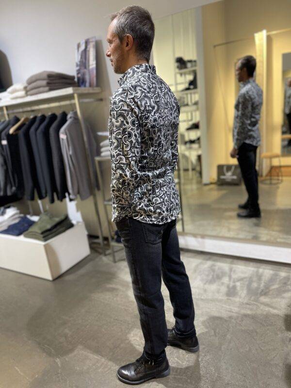 JCM Jey Coleman Camicia uomo cotone fantasia slim fit Adb In Vendita