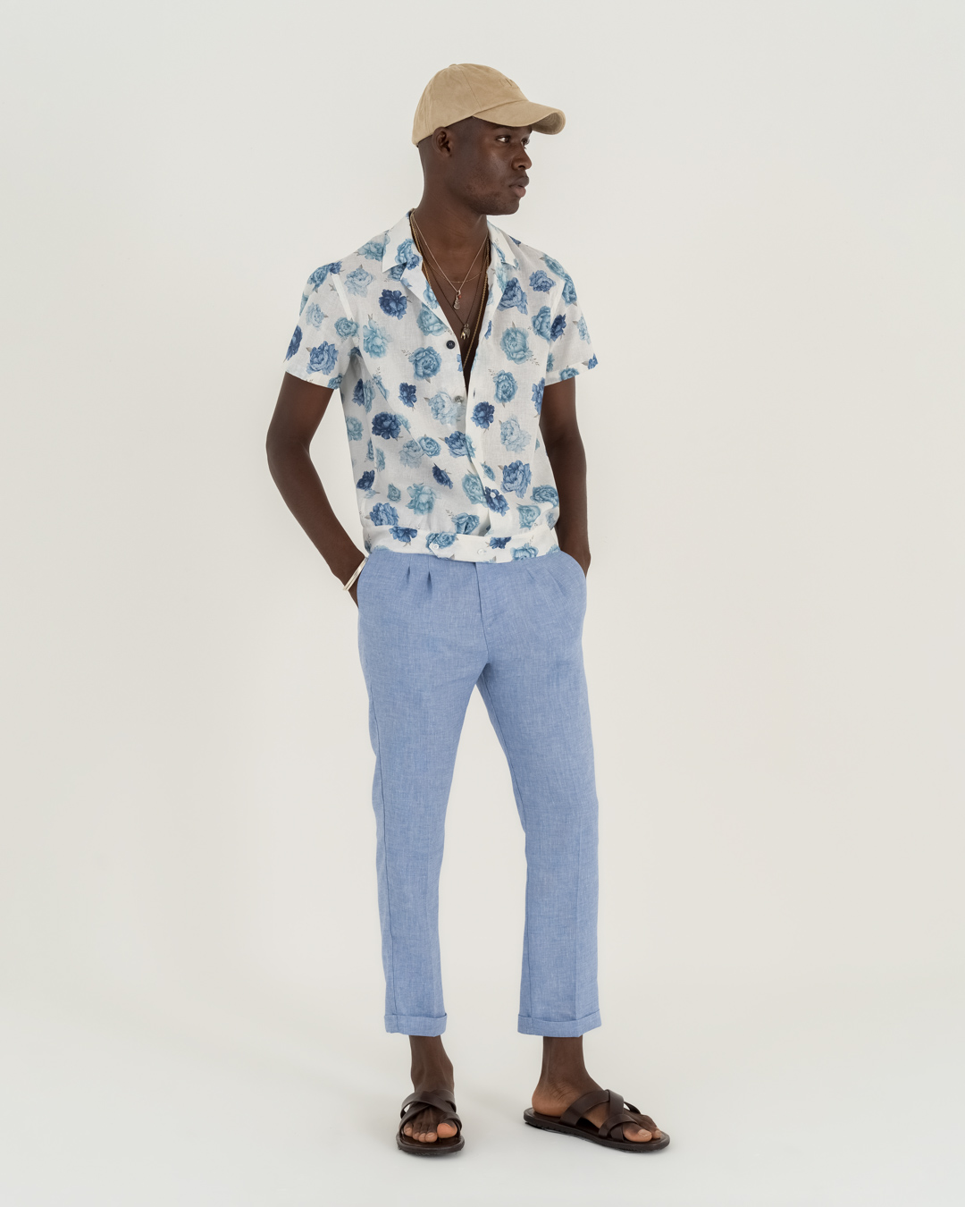 Neill Katter Camicia Blue Roses Consegna Veloce