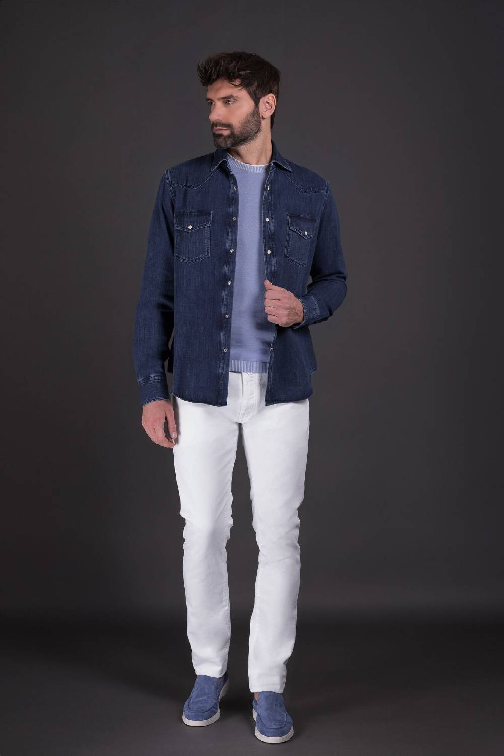 Moorer Camicie LARRIE-32 LIGHT DENIM Negozi Online