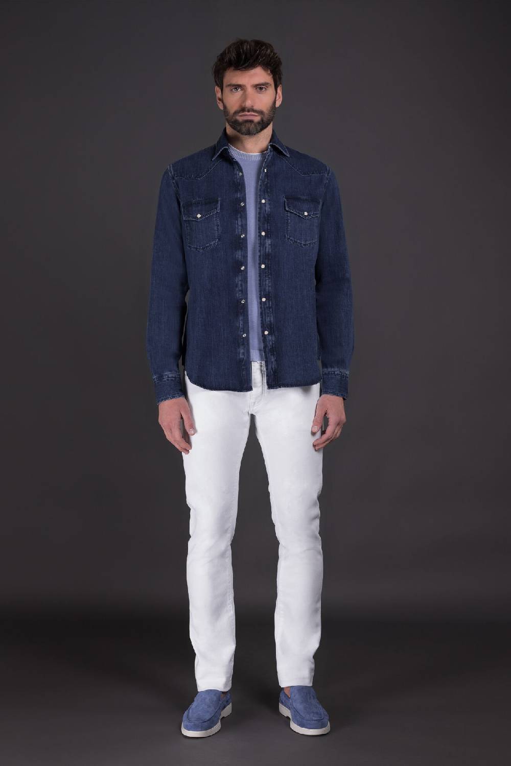 Moorer Camicie LARRIE-32 LIGHT DENIM Negozi Online