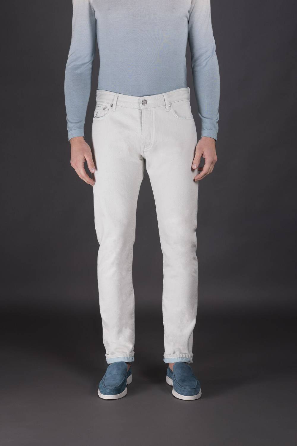 Moorer Pantaloni PAVEL-55 AZZURRO Presa
