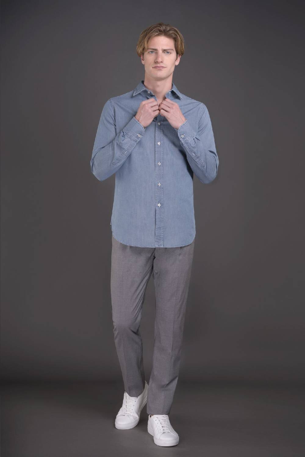 Moorer Camicie HAROLD-65 LIGHT DENIM Offerta