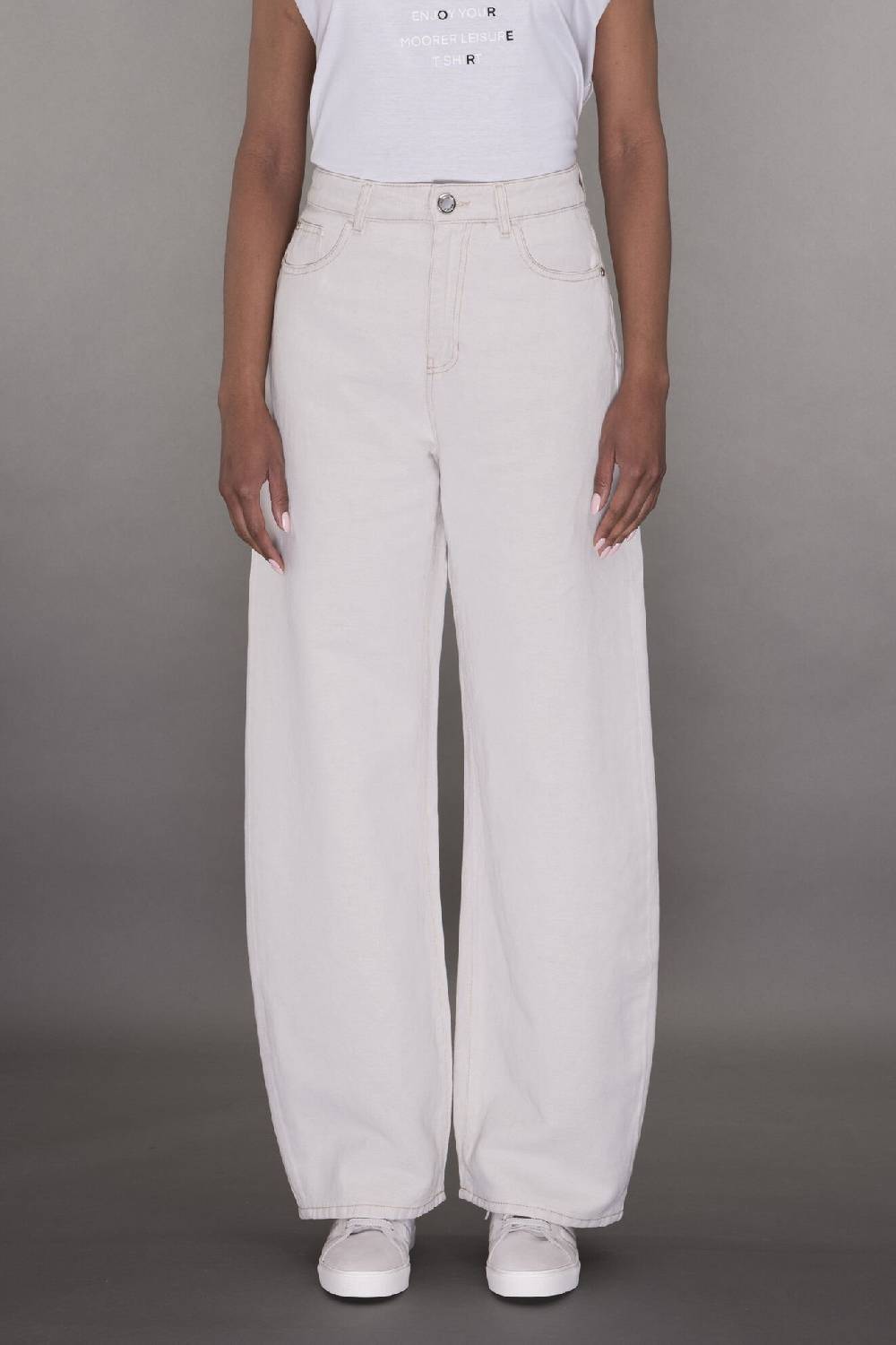 Moorer Pantaloni BLANCHE-25 ECRU Qualità