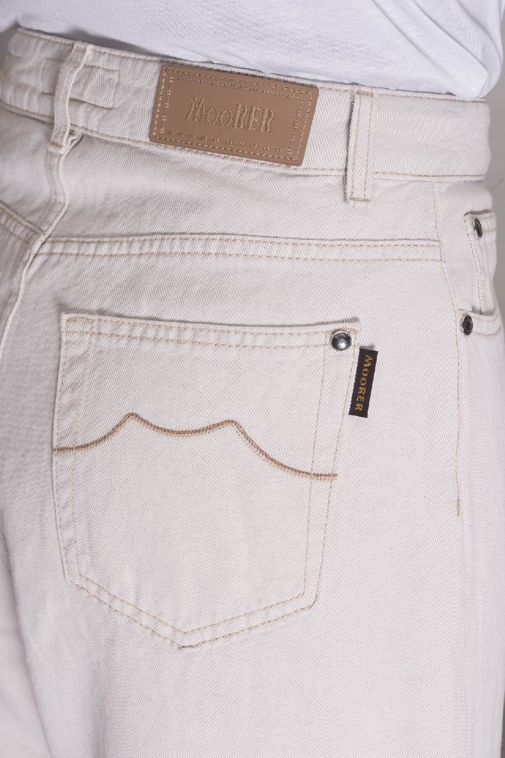 Moorer Pantaloni BLANCHE-25 ECRU Qualità