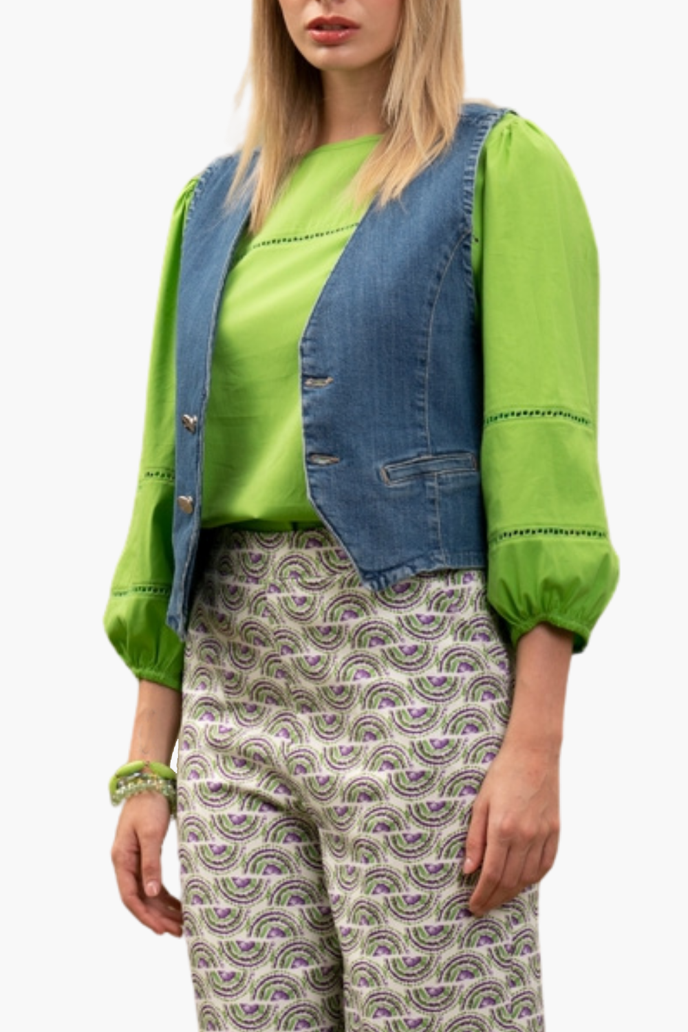 Nualy GILET JEANS Qualità